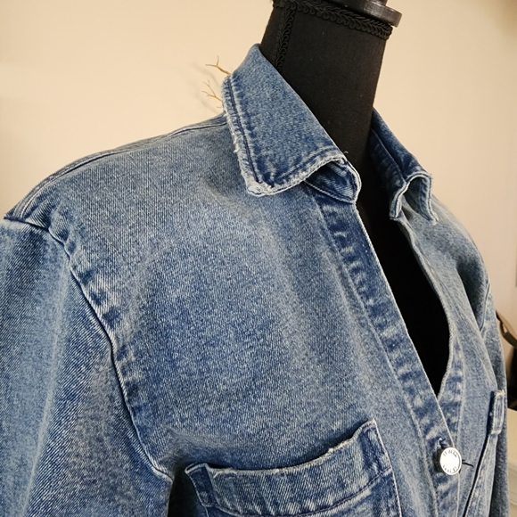 🔥Le Jean Eliza Denim Asymmetrical Hem Shirtdress - Picture 4 of 16